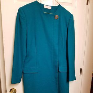 Vintage Barrie Pace Turquoise Coat Dress